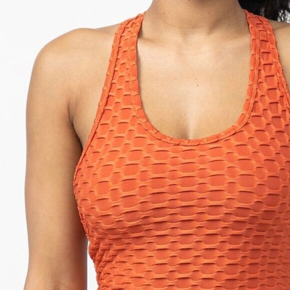 Orange Honeycomb Jumpsuit - Picture 2 of 10